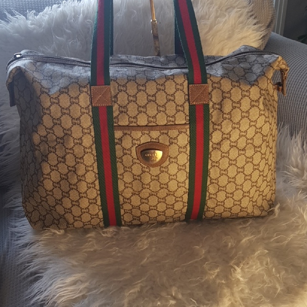 Gucci Beige Monogram Tote Bag